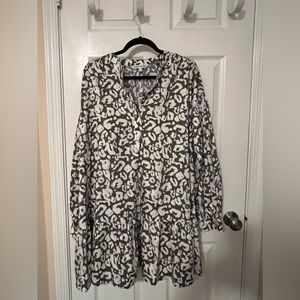 Shirt Dress with green cheetah print